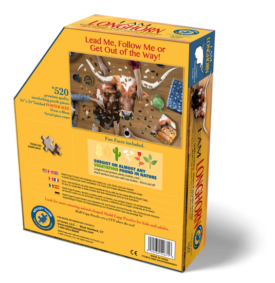 I Am Longhorn 550 Piece Puzzle by Madd Capp Box Back