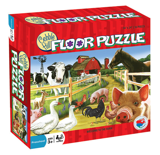 Welcome to the Farm 36 Piece Floor Jigsaw Puzzle by Cobble Hill - 1