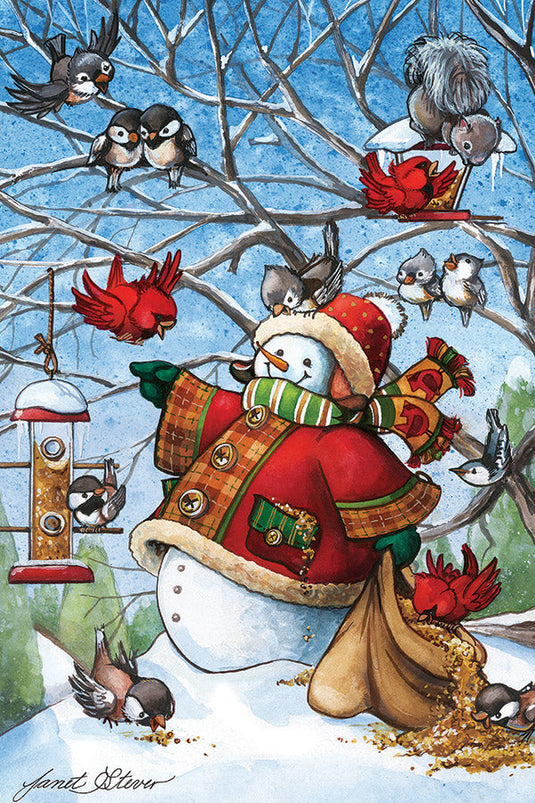 Frosty Feeds His Friends 48 Piece Floor Jigsaw Puzzle by Cobble Hill - 2
