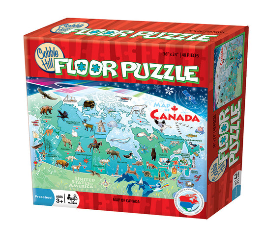 Map of Canada 48 Piece Floor Jigsaw Puzzle by Cobble Hill - 1