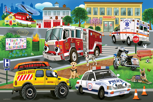 First Responders 35 Piece Floor Jigsaw Puzzle by Cobble Hill - 2