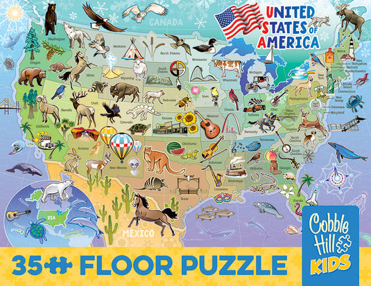 Map of Canada 35 Piece Floor Jigsaw Puzzle by Cobble Hill - 3