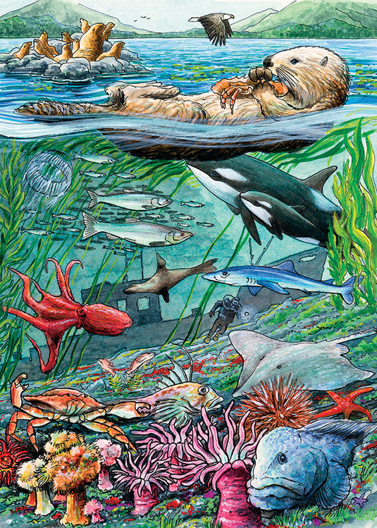 Life on the Pacific Ocean 35 Piece Tray Jigsaw Puzzle by Cobble Hill - 1