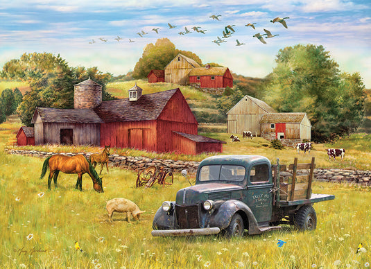 Blue Truck Farm 35 Piece Tray Jigsaw Puzzle by Cobble Hill - 1