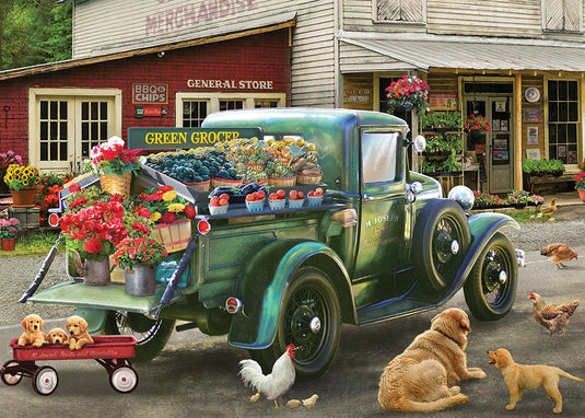 Green Grocer 35 Piece Tray Jigsaw Puzzle by Cobble Hill - 1