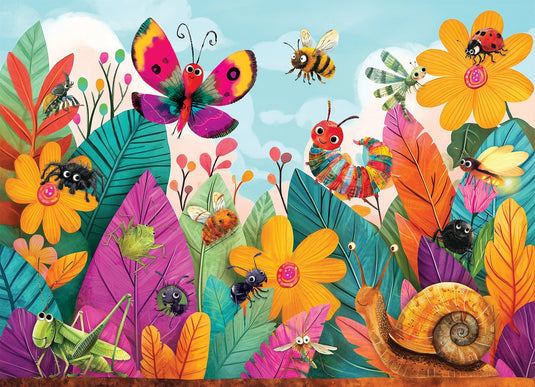 Bugs and Blossoms (tray) 35 Piece Jigsaw Puzzle by Cobble Hill