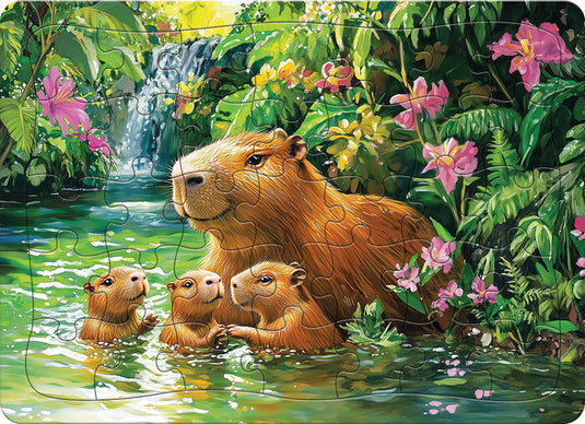 Capybaras (tray) 35 Piece Jigsaw Puzzle by Cobble Hill