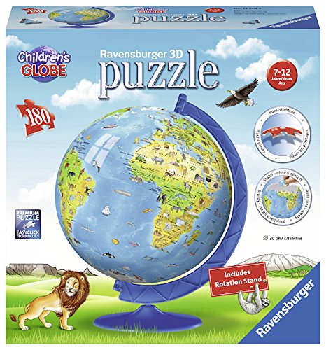 Children's World Globe 180 Piece 3D Jigsaw Puzzle by Ravensburger - 1