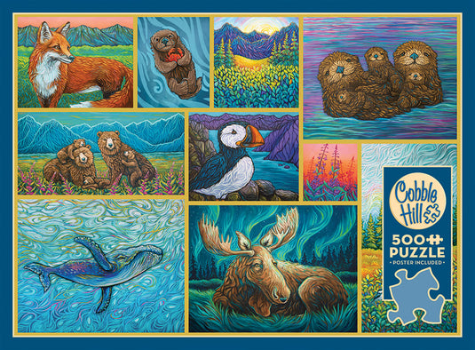 Alaskan Animals 500 Piece Jigsaw Puzzle by Cobble Hill - 4