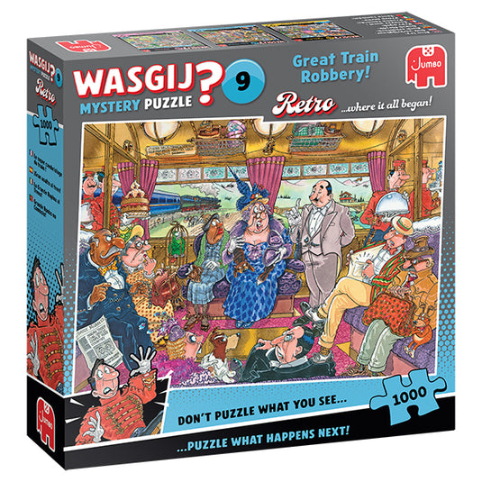 Wasgij Mystery Retro #9: Great Train Robbery! 1000 Piece Jigsaw Puzzle by Jumbo - 1