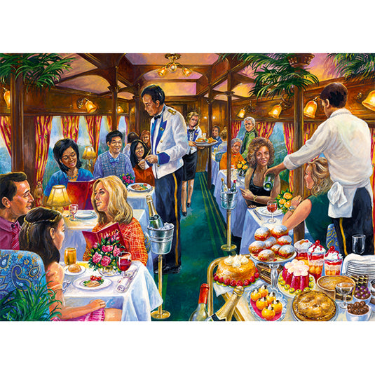 The Dining Carriage 500 Piece Jigsaw Puzzle by Falcon - 2