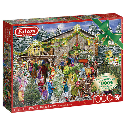 The Christmas Tree Farm 2x 1000 Piece Jigsaw Puzzle by Falcon - 1