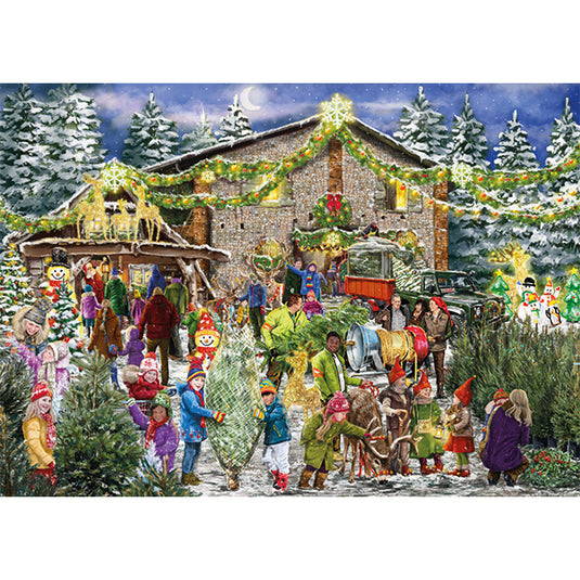 The Christmas Tree Farm 2x 1000 Piece Jigsaw Puzzle by Falcon - 2
