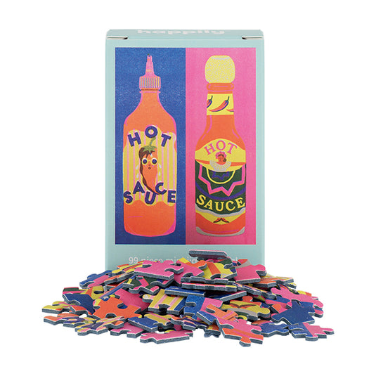 Hot Sauce 99 Piece Mini Jigsaw Puzzle by Happily