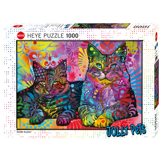 Jolly Pets: Devoted 2 Cats 1000 Piece Jigsaw Puzzle by Heye - 1