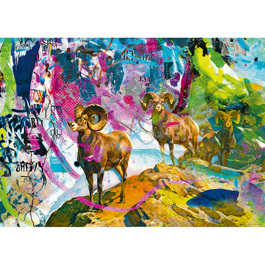 Rebrush! Big Horns 1000 Piece Jigsaw Puzzle by Heye - 2