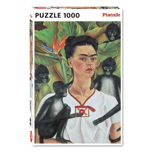 Self-Portrait with Monkeys 1000 Piece Jigsaw Puzzle by Piatnik - 1