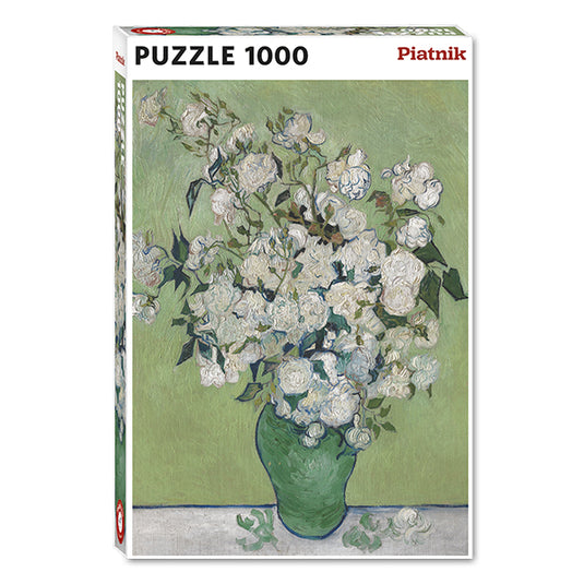 Vase with White Roses (Van Gogh) 1000 Piece Jigsaw Puzzle by Piatnik - 1