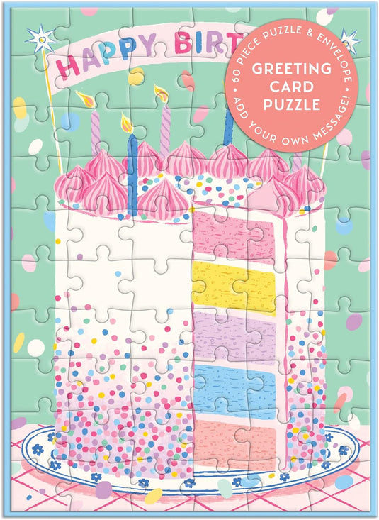 Confetti Birthday Cake Greeting Card Puzzle by Galison