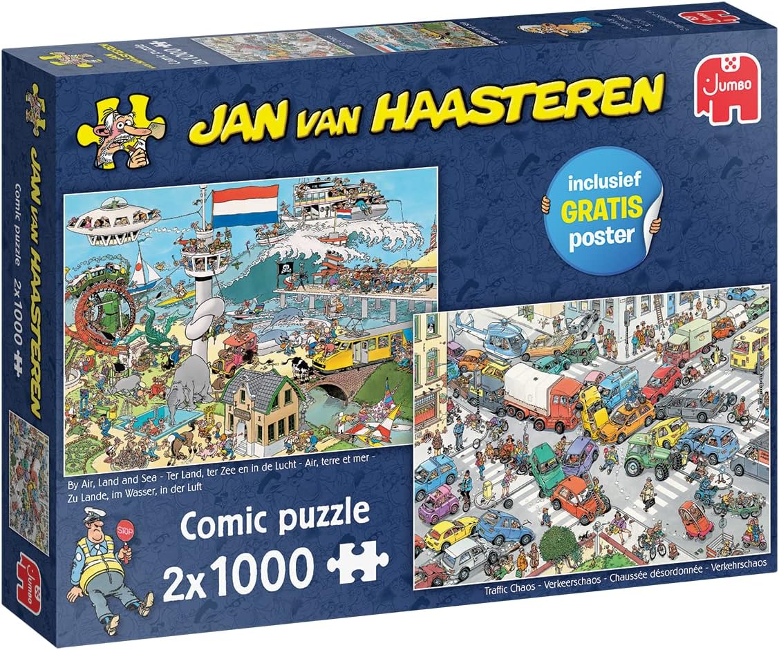 JAN VAN HAASTEREN 1000ピースジグソーパズル2点セット Safari / The Storm 2 in 1 2x1000 Piece Jigsaw Puzzle by Jumbo
