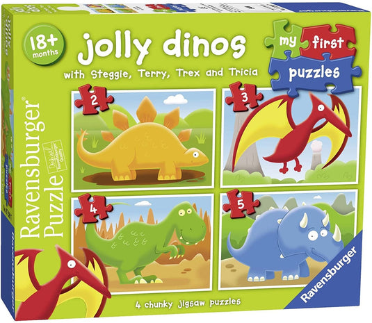 My First Puzzle Jolly Dinos 2, 3, 4, 5 Piece Jigsaw Puzzles by Ravensburger - 1