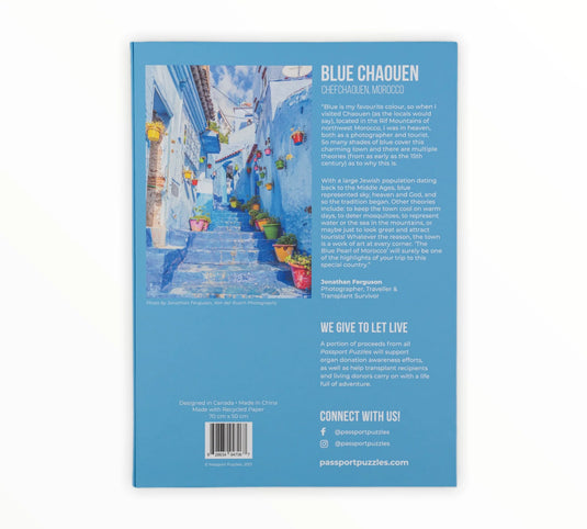 Blue Chaouen 1000 Piece Jigsaw Puzzle by Passport Puzzles
