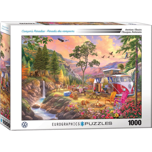 VW Campers Paradise by Bigelow 1000 Piece Jigsaw Puzzle by Eurographics - 1