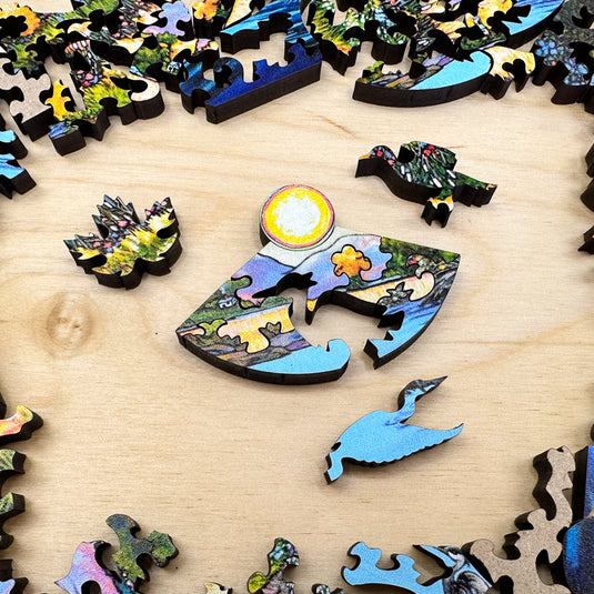 The Marsh, The Meadow, The Mountain by Catherine Robertson 61 Piece Wodden Jigsaw Puzzle by Stumpcraft