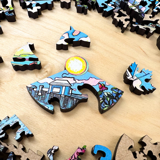 Sidney in Summer by Catherine Robertson 76 Piece Wodden Jigsaw Puzzle by Stumpcraft