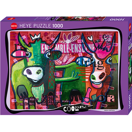 Cool Cattle: Striped Cows 1000 Piece Jigsaw Puzzle by Heye - 1