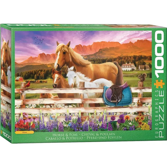Horse and Foal by Olena 1000 Piece Jigsaw Puzzle by Eurographics - 1