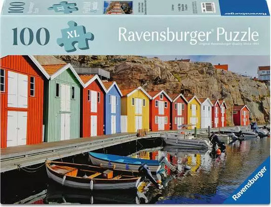 Colorful Houses in Sweden 100 Piece Jigsaw Puzzle by Ravensburger