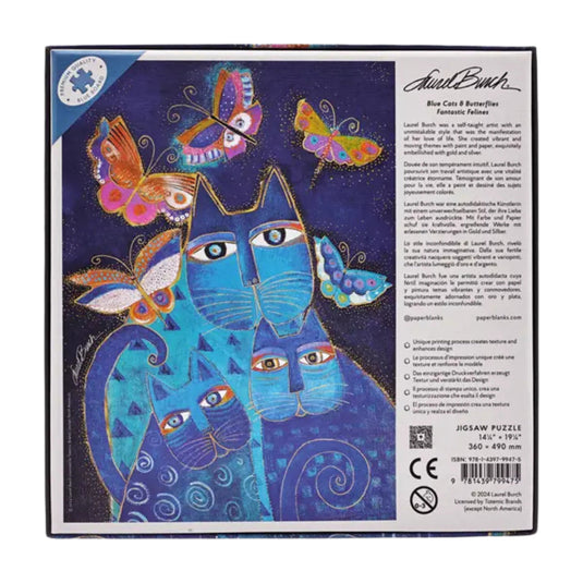 Blue Cats & Butterflies Jigsaw Puzzle by PaperBlanks - 3