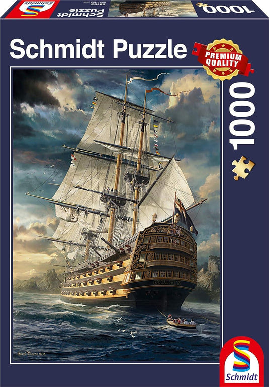 Full Sail Ahead 1000 Piece Jigsaw Puzzle by Schmidt Puzzle - 1