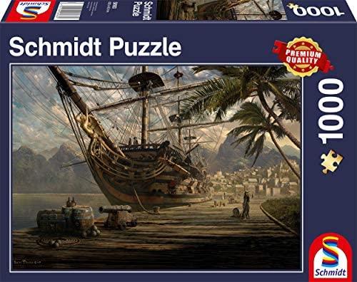 Boat In Port 1000 Piece Jigsaw Puzzle by Schmidt Puzzle - 1