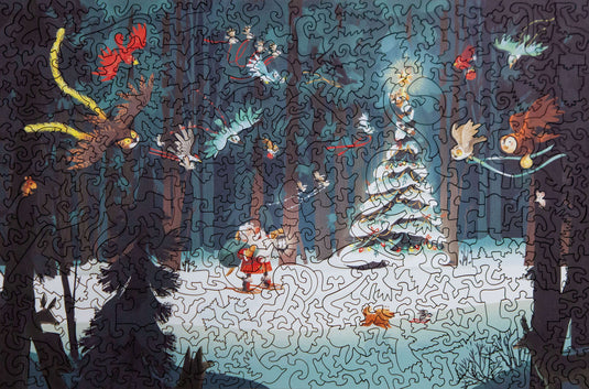 Happy Holidays by Kim Smith 360 Piece Wodden Jigsaw Puzzle by Stumpcraft