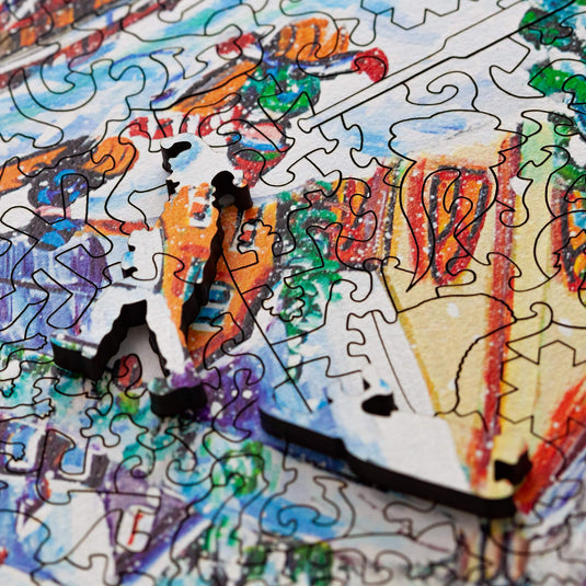 Another Goal by Katerina Mertikas 424 Piece Wooden Jigsaw Puzzle by Stumpcraft