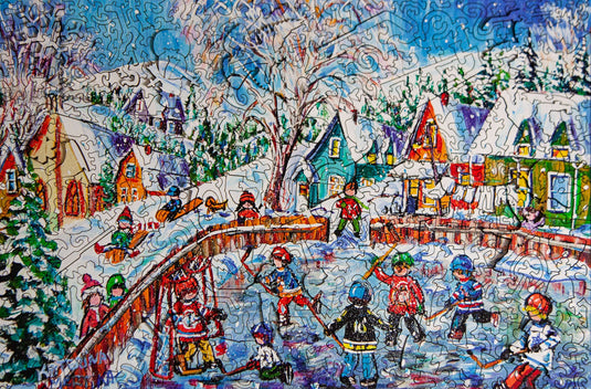 Another Goal by Katerina Mertikas 424 Piece Wooden Jigsaw Puzzle by Stumpcraft
