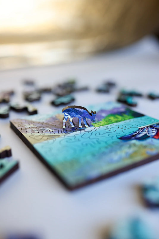 Rock Flour Blue by Kat Wright 57 Piece Wooden Jigsaw Puzzle by Stumpcraft