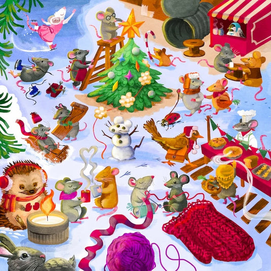 Mistletoe Market by Lyndsay Wasko 454 Piece Wooden Jigsaw Puzzle by Stumpcraft