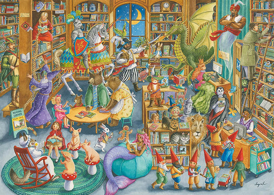 Midnight In The Library 1000 Piece Jigsaw Puzzle by Ravensburger - 1