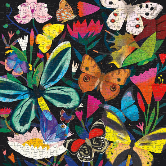 Butterflies Illuminated 500 Piece Glow in the Dark Family Puzzle by Galison - 3