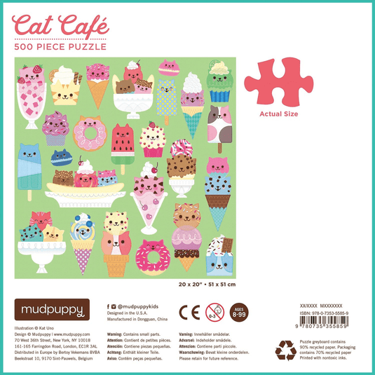 Cat Cafe 500 Piece Puzzle by Galison - 3