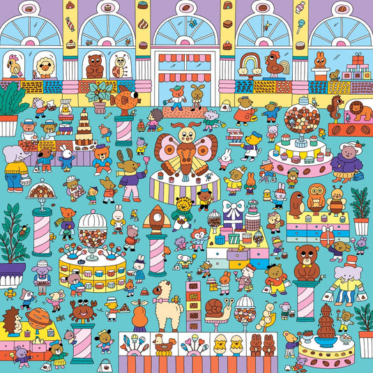 Chocolate Shop 500 Piece Search and Find Family Puzzle by Galison - 4