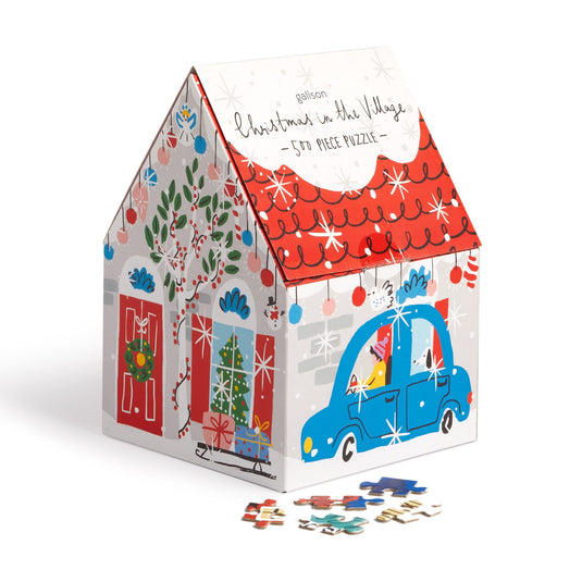 Christmas in the Village 500 Piece Jigsaw Puzzle by Galison - 1