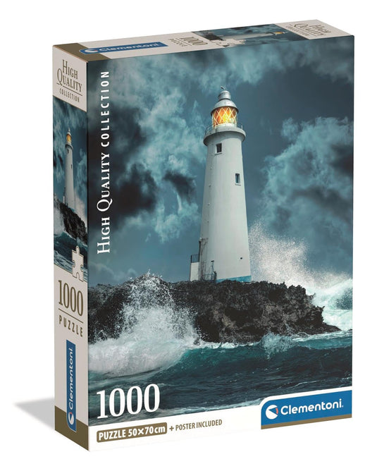 Lighthouse In The Storm 1000 Piece Jigsaw Puzzle by Clementoni Puzzles - 1