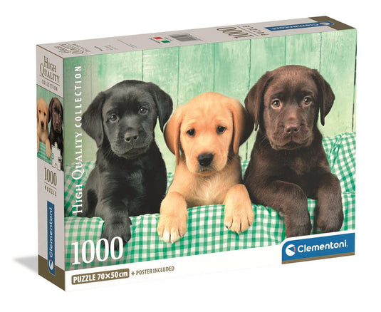 Three Labs 1000 Piece Jigsaw Puzzle by Clementoni Puzzles - 1
