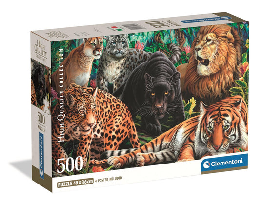 Wild Cats 500 Piece Jigsaw Puzzle by Clementoni Puzzles - 1