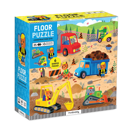 Construction Site 25 Piece Shaped Jigsaw Puzzle by Galison - 1