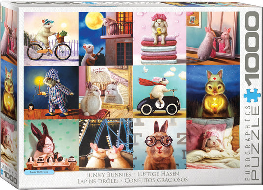 Funny Bunnies 1000 Piece Jigsaw Puzzle by Eurographics - 1